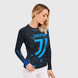 Рашгард женский Juventus blue logo, цвет: 3D-принт — фото 2