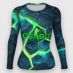 Рашгард женский CS GO green texture logo, цвет: 3D-принт