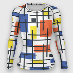 Рашгард женский Разноцветные прямоугольники, цвет: 3D-принт