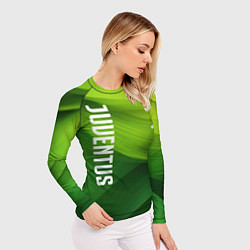 Рашгард женский Ювентус лого на зеленом фоне, цвет: 3D-принт — фото 2