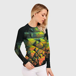 Рашгард женский Зеленая кубическая абстракция, цвет: 3D-принт — фото 2