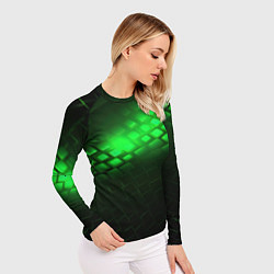 Рашгард женский Неоновые зеленые пластины, цвет: 3D-принт — фото 2