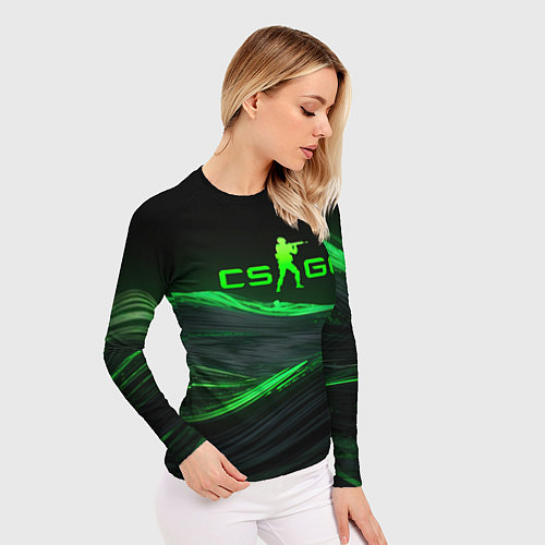 Женский рашгард CSGO neon green logo / 3D-принт – фото 3