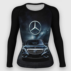 Рашгард женский Mercedes Benz black, цвет: 3D-принт