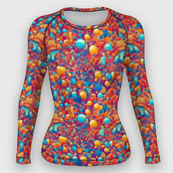 Рашгард женский Разноцветные пузырики узор, цвет: 3D-принт