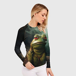 Рашгард женский Большая жаба Пепе, цвет: 3D-принт — фото 2