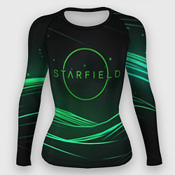 Рашгард женский Starfield green logo, цвет: 3D-принт