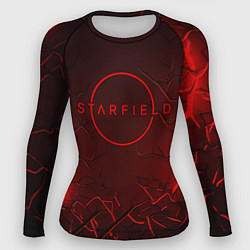 Рашгард женский Starfield red logo, цвет: 3D-принт