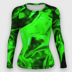 Рашгард женский Зелёная кислотная неоновая коалесценция, цвет: 3D-принт