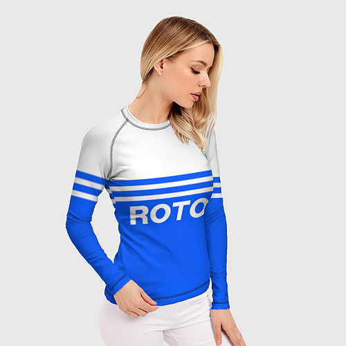 Женский рашгард ФК Ротор - синии линии / 3D-принт – фото 3