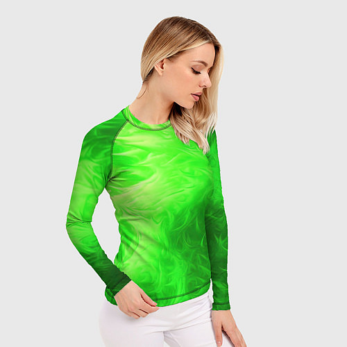 Женский рашгард Яркий зеленый фон / 3D-принт – фото 3