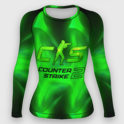 Рашгард женский Counter strike 2 green logo, цвет: 3D-принт