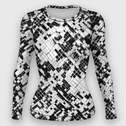 Рашгард женский Чёрно-белая сеть, цвет: 3D-принт