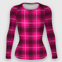 Рашгард женский Шотландка розовый, цвет: 3D-принт