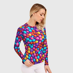 Рашгард женский Паттерн разноцветные шарики - нейросеть, цвет: 3D-принт — фото 2