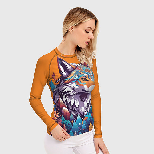 Женский рашгард Рыжая лисичка - тотемное животное / 3D-принт – фото 3