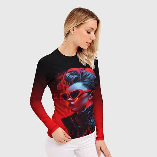 Женский рашгард Cyberpunk girl / 3D-принт – фото 3