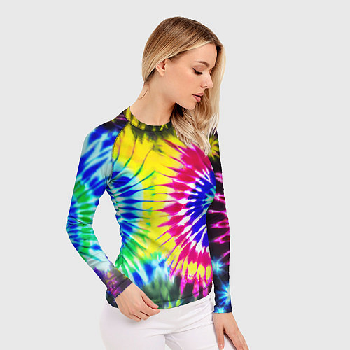 Женский рашгард Colorful floral composition - tie-dye / 3D-принт – фото 3