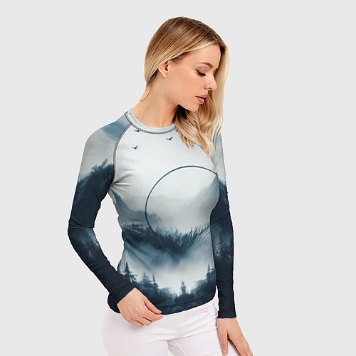 Женский рашгард Утренние горы / 3D-принт – фото 3