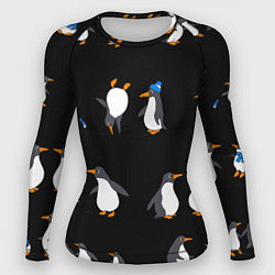 Рашгард женский Веселая семья пингвинов, цвет: 3D-принт