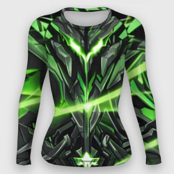 Рашгард женский Зелёный кибер рыцарь, цвет: 3D-принт