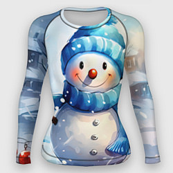 Рашгард женский Большой снеговик, цвет: 3D-принт