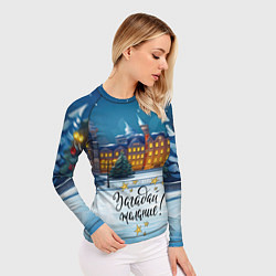 Рашгард женский Загадай желание на новый год, цвет: 3D-принт — фото 2
