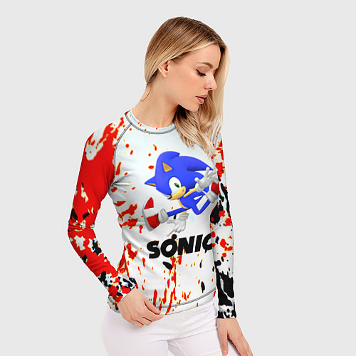 Женский рашгард Sonic краски абстрактные / 3D-принт – фото 3