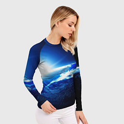 Рашгард женский Восход солнца в космосе, цвет: 3D-принт — фото 2