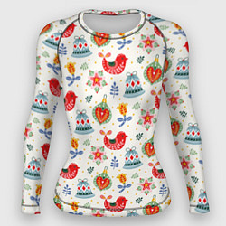 Рашгард женский Рождественские узоры, цвет: 3D-принт