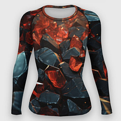 Рашгард женский Красные и черные плиты, цвет: 3D-принт