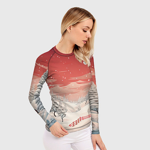 Женский рашгард Завораживающий зимний пейзаж / 3D-принт – фото 3