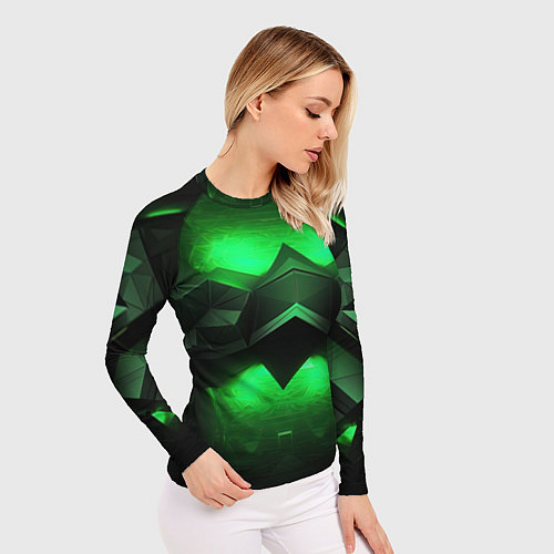 Женский рашгард Абстрактное царство зелени / 3D-принт – фото 3