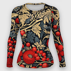 Женский рашгард Новогодние ягодки и узоры