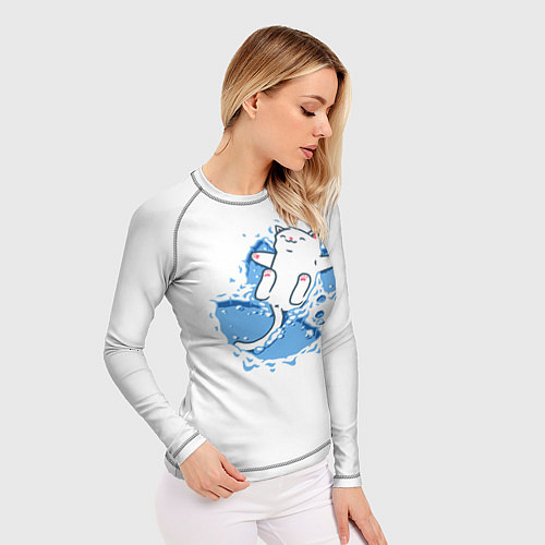 Женский рашгард Снежный кото-ангел / 3D-принт – фото 3