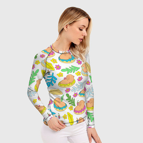 Женский рашгард Капибары на отдыхе / 3D-принт – фото 3