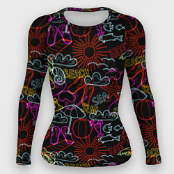 Рашгард женский Beach pattern, цвет: 3D-принт