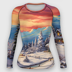 Рашгард женский Северное сияние веселья, цвет: 3D-принт