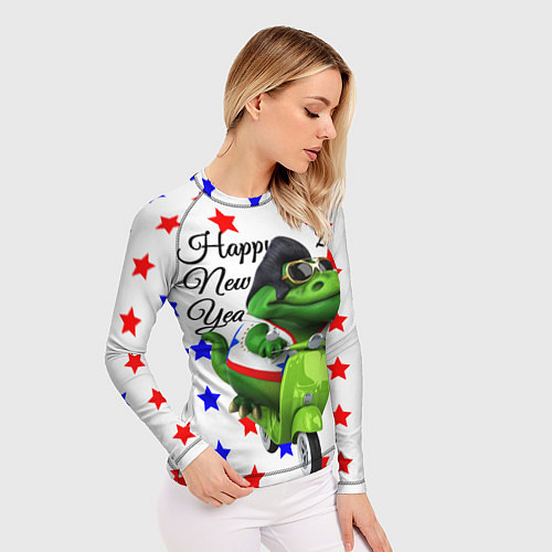 Женский рашгард Крутой дракон на скутере 2024 / 3D-принт – фото 3