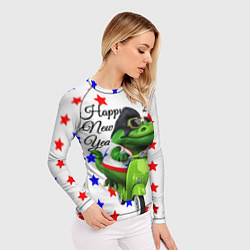 Рашгард женский Крутой дракон на скутере 2024, цвет: 3D-принт — фото 2