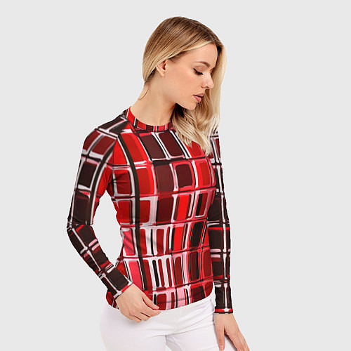 Женский рашгард Красные прямоугольники / 3D-принт – фото 3