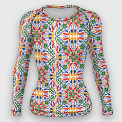 Рашгард женский Мелкий красочный узор, цвет: 3D-принт