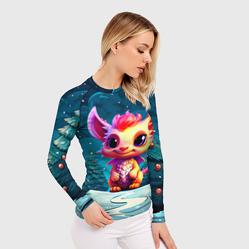 Женский рашгард Маленький пушистый дракошка / 3D-принт – фото 3