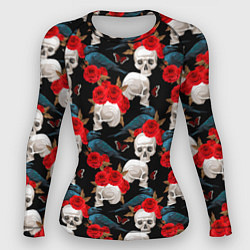 Женский рашгард Skull in roses