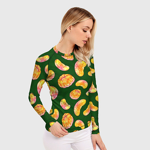 Женский рашгард Мандариновые дольки / 3D-принт – фото 3