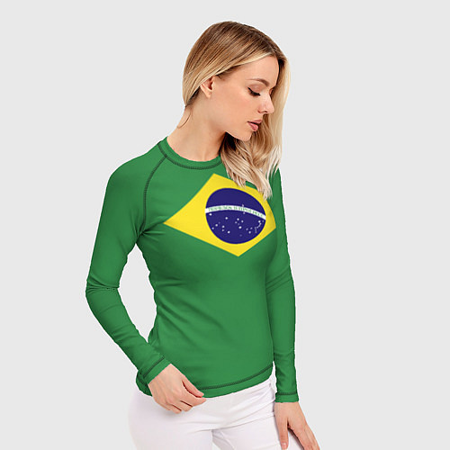 Женский рашгард Бразилия флаг / 3D-принт – фото 3