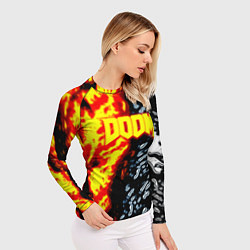 Рашгард женский Doom огненное лого, цвет: 3D-принт — фото 2