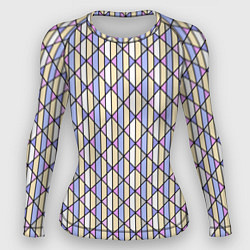 Рашгард женский Геометрический светло-сиреневый, цвет: 3D-принт