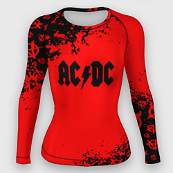Рашгард женский AC DC skull rock краски, цвет: 3D-принт