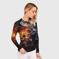 Рашгард женский Взрыв камней и плит, цвет: 3D-принт — фото 2